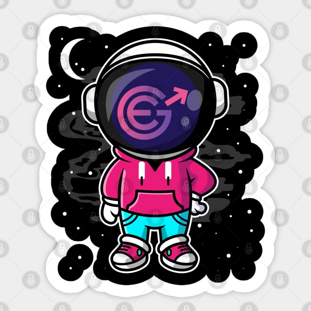 Hiphop Astronaut Evergrow Crypto EGC Coin To The Moon Crypto Token Cryptocurrency Wallet Birthday Gift For Men Women Kids Sticker by Thingking About